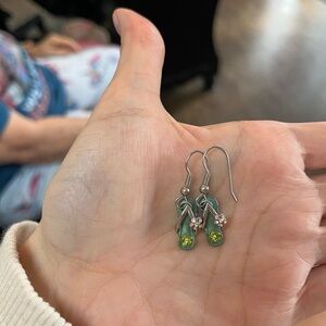 Elegant Flip Flop Sterling Silver Drop Earrings